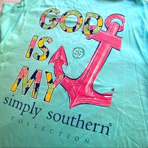 Simply Southern marine women’s tee shirt, size M, NWT, ‘God is my Anchor’